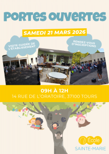 Portes ouvertes de l'école, le samedi 21 mars 2026 de 9h à 12h